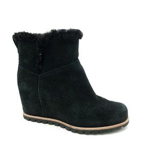 UGG Seyline Mini Wedge Boot Black Women's 7 MSRP $170